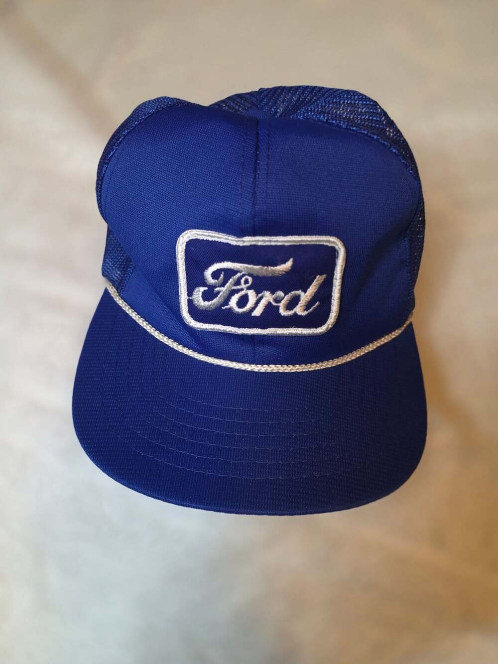 Ford Vintage Trucker Hat Blue Mesh Snapback Patch
